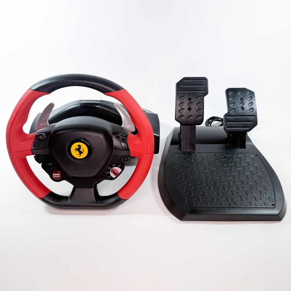 Xbox One Thrustmaster Ferrari 458 Spider Racing Wheel & Pedals Complete Tested